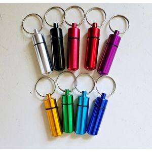 2" Waterproof Aluminum Stash Pill Box Trinket Paper Money Stash Holder Keychain